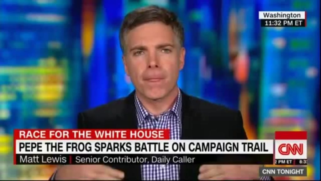 Screenshot from CNN covering Pepe the frog scandal.