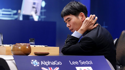 AlphaGo battling Lee Sedol.