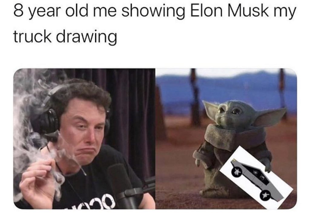 2018 Elon Musk meme and baby Yoda meme joined forces in 2019.